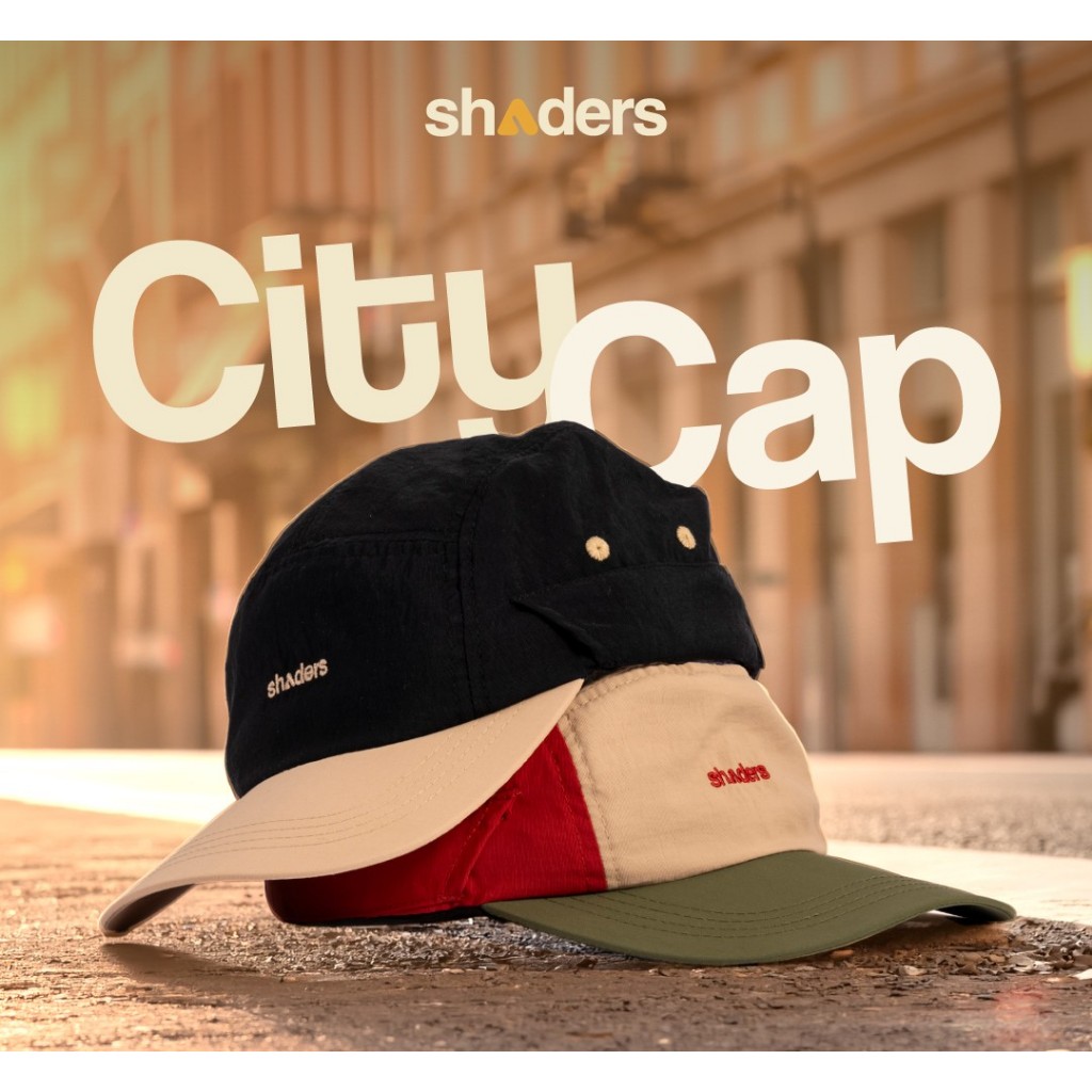 SHADERS CITY CAP Unisex หมวกแก็ป แฟชั่น กันแดด ปักโลโก้ มีช่องใส่แว่น