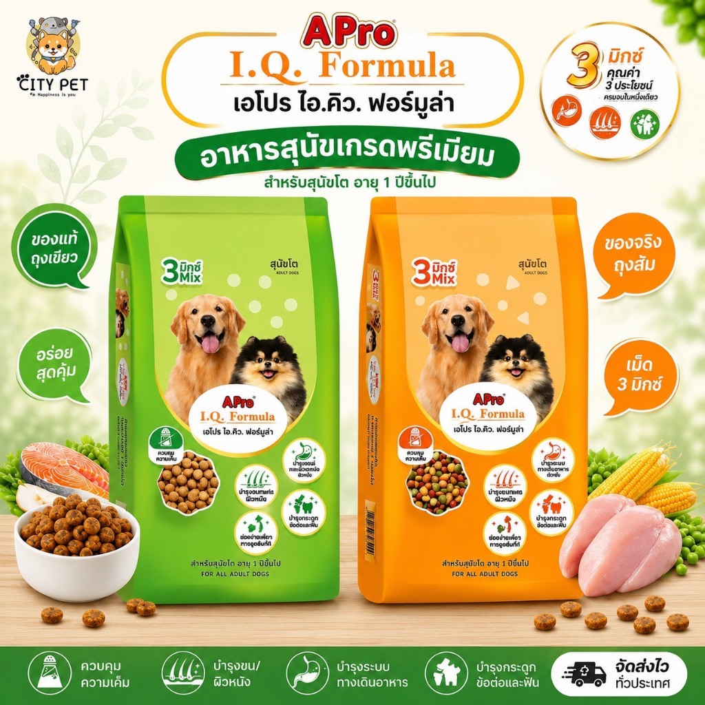 อาหารสุนัขโต 1ปีขึ้นไป  เอโปร ไอคิว ขนาด 10 กก.