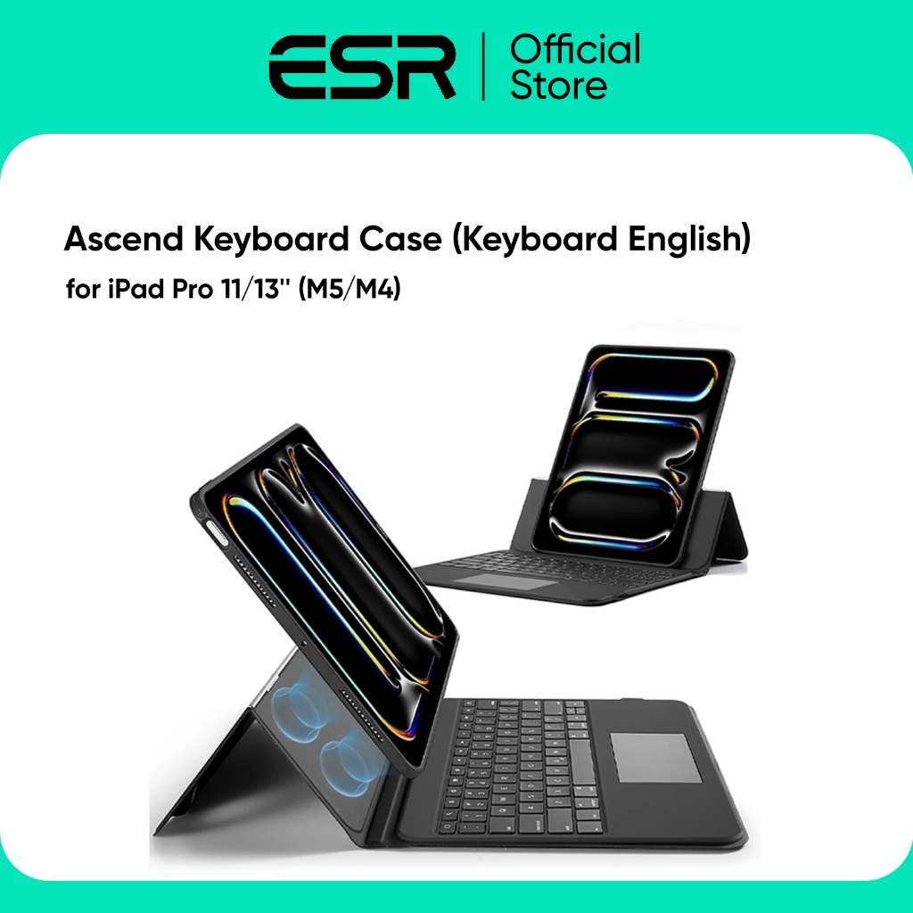 ESR เคสสำหรับ iPad Pro 11" (5th/2024), Pro 13" (7th/2024) รุ่น Ascend Keyboard Case -คีย์บอร์ด English