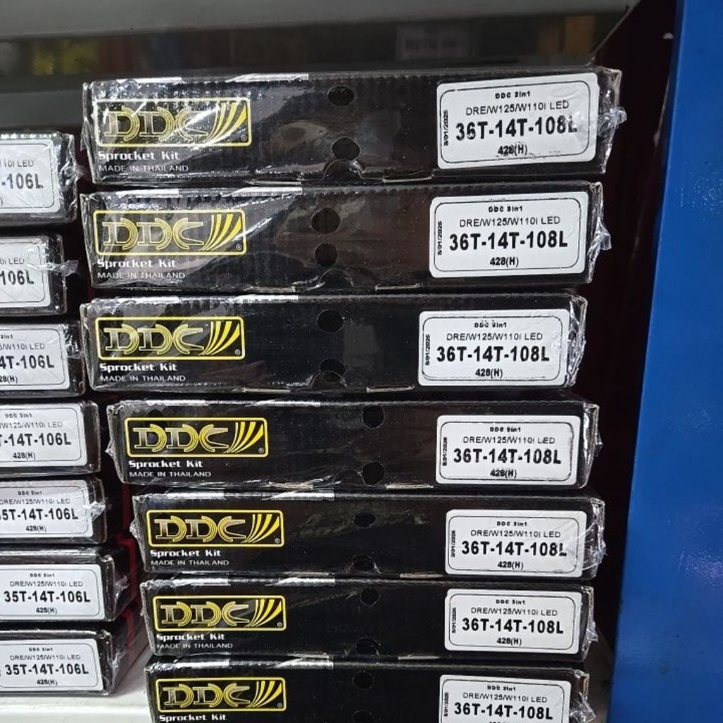 DDC ชุด​ โซ่+ส​เตอร์​หน้า+หลัง​ 428(หนา) 14-36 108​ ข้อ​ ใช้ได้​ HONDA​ WAVE​ ทุกรุ่น