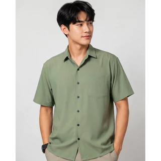 เสื้อเชิ้ต เชิ้ตคอปกแขนสั้น 14 สี ผ้าไหมอิตาลี(ผลิตไทย) รีดง่าย ยับยาก ใส่สบาย ไม่อมเหงื่อ