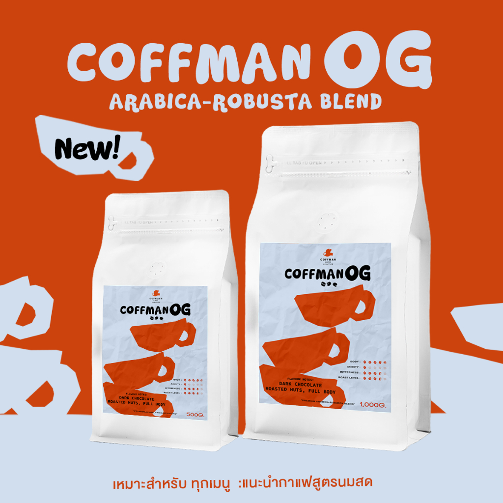 NEW เมล็ดกาแฟ Coffman OG (คอฟแมน โอจี)  Medium-Dark 500g