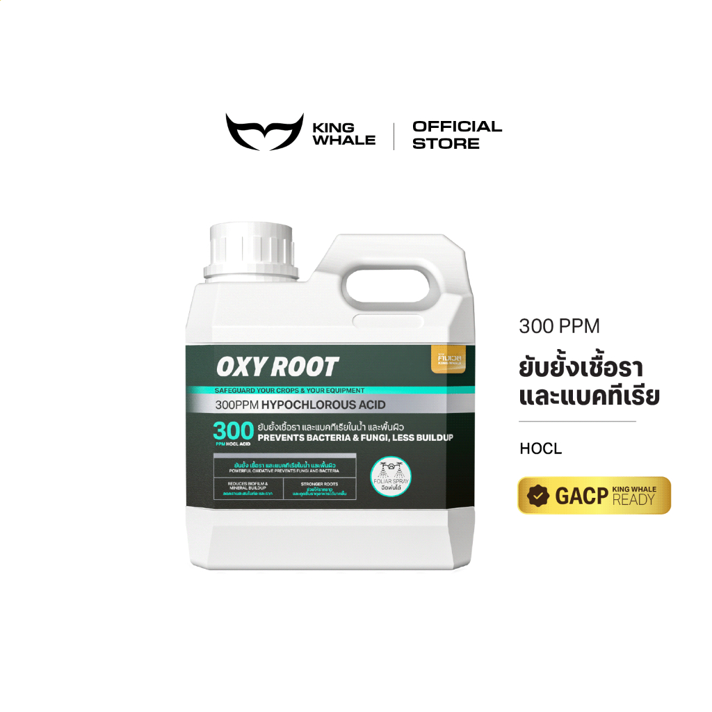 อ๊อกซี่ รูท (OXY ROOT) รากสะอาด ต้นไร้ปัญหา โตไว | HOCL 300 PPM | KING WHALE คิงเวล