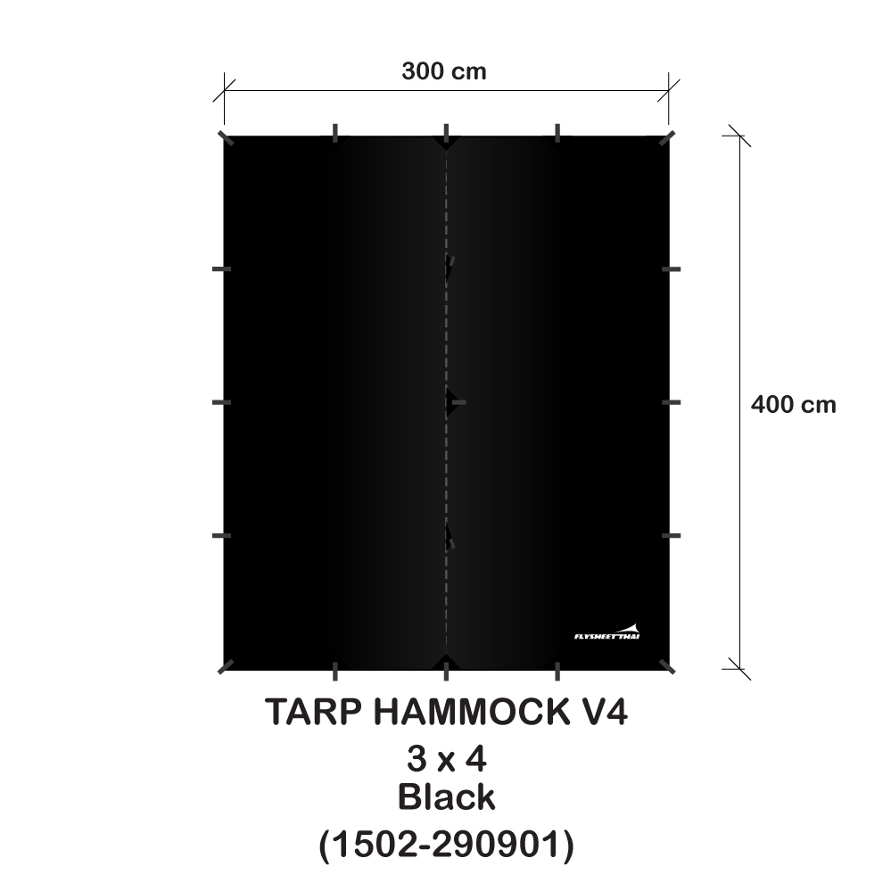 ฟลายชีท ทาร์ปเปล Tarp Hammock 3x4 15d PU ผ้าคลุมเปล ผ้าน้ำหนักเบา ฟลายชีทไทย Flysheetthai