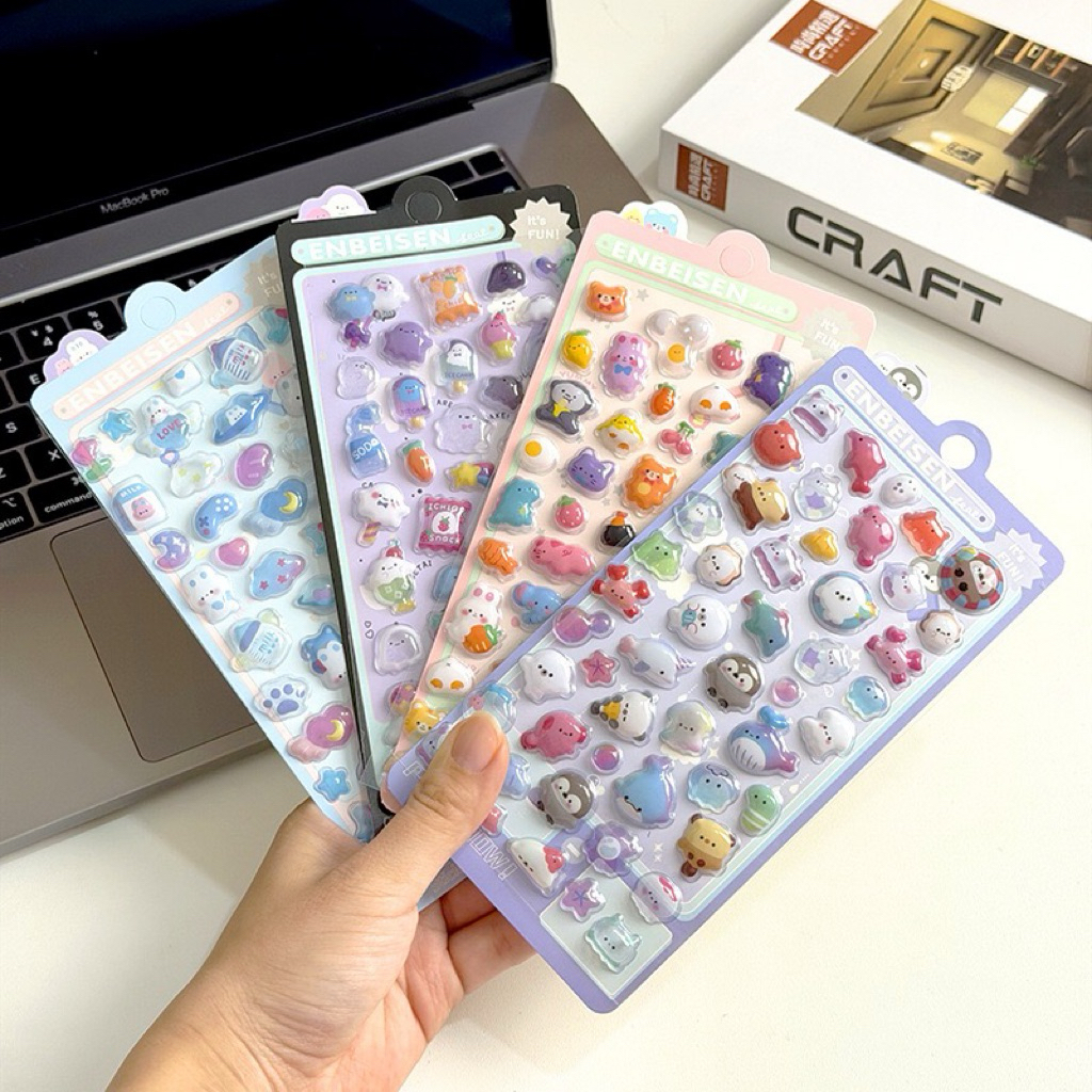 สติกเกอร์พลาสติกป๊อบอัพ มีความนูน ติดเคส ติดคอม ติดสมุดน่ารักๆ ให้น้องๆ สินค้าพร้อมส่ง
