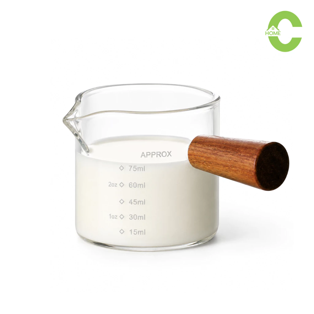 แก้วตวงนม แก้วชอตตวงนม Measuring Cup แก้วทนความร้อน มีให้เลือก 75ml และ 150ml ตวงส่วนผสมได้อย่างแม่นยำ Simple Kitchen