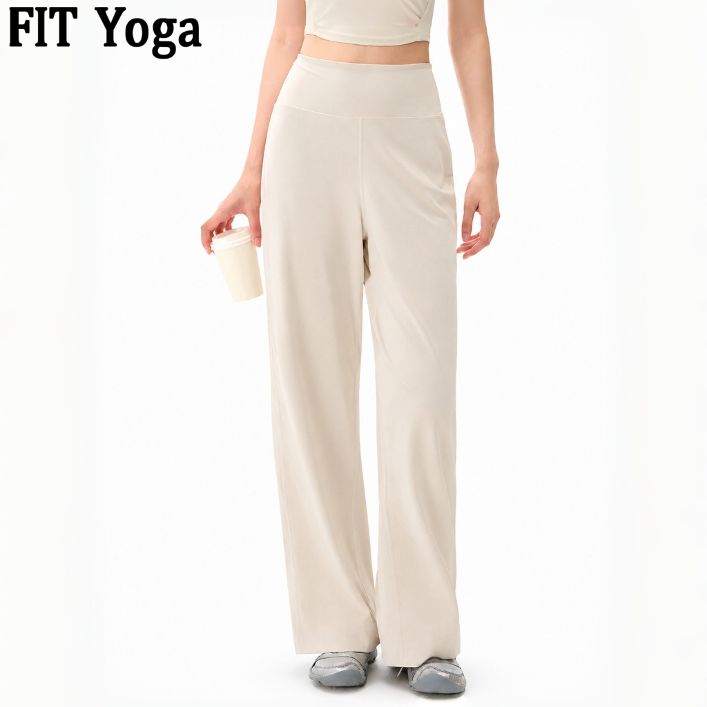 FitYoga กางเกงยอคะที่มีเอวสูง เสริมความสวยงามและลดรูปร่าง ตัวตรงข้างกว้าง สบายคล่อง สำหรับสาว