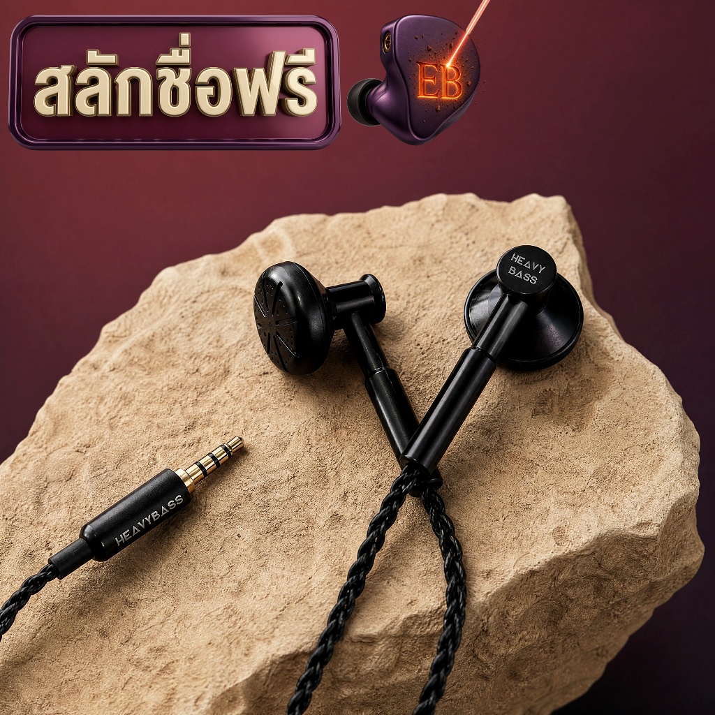 [สลักชื่อฟรี] หูฟัง Earbud รุ่น 3800 S ไมค์เทพ เบสหนัก 3.5mm / Type-C - Elite BASS