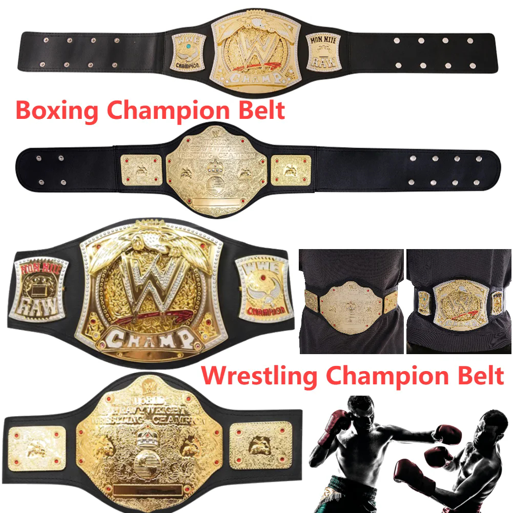 การจัดส่งของกรุงเทพฯ⚡ ใหม่ WWE Championship เข็มขัดคอสเพลย์ มวยปล้ําอาชีพ สีทอง สําหรับเด็ก