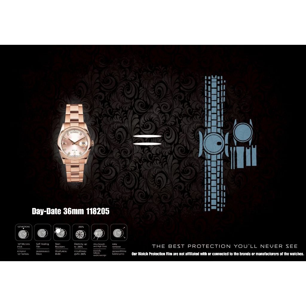 ฟิล์มป้องกันรอยนาฬิกา Watch Protection Film for Rolex Day-Date 36mm 118205