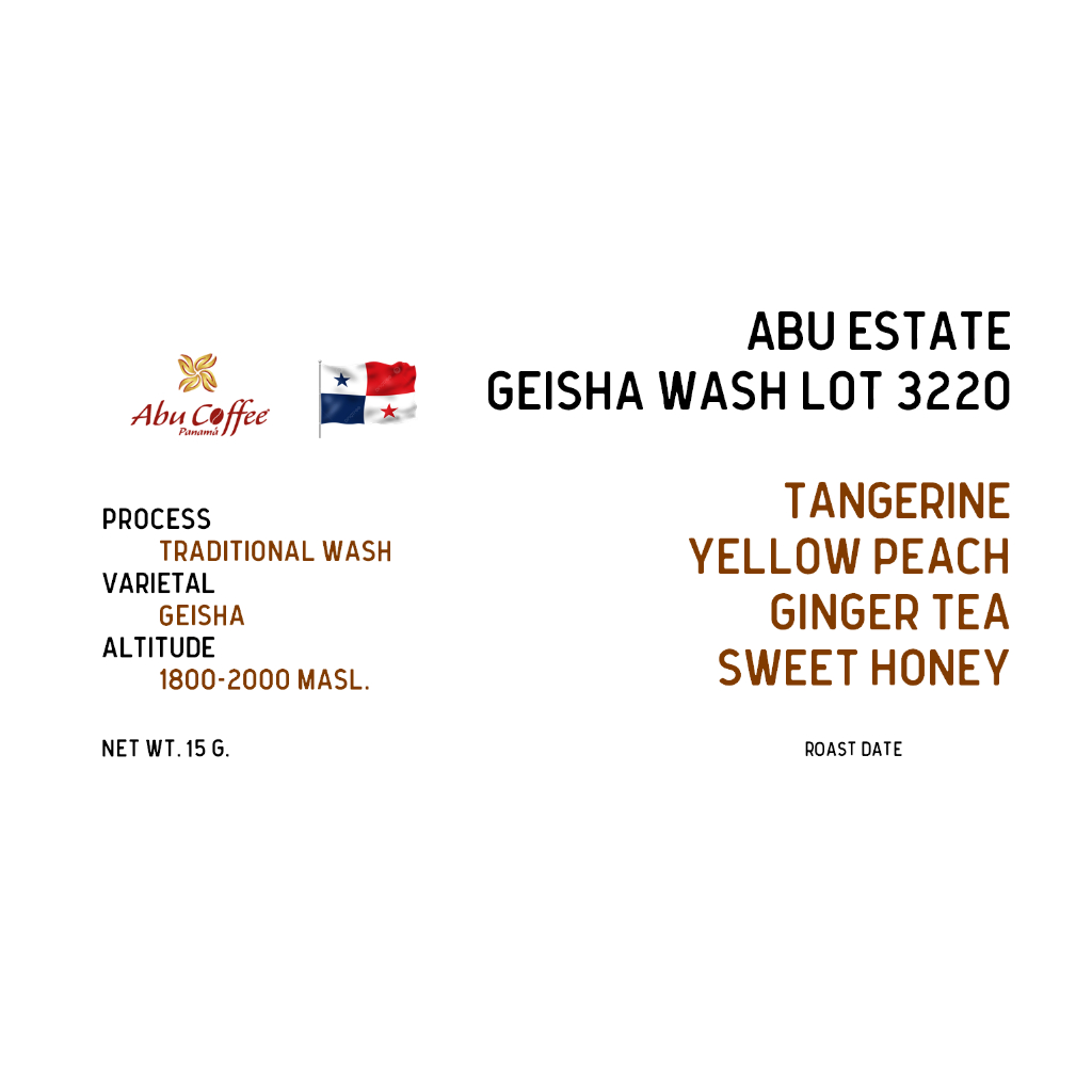 เมล็ดกาแฟคั่ว Panama ABU Estate geisha wash lot3220