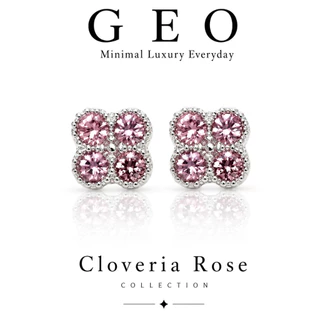 GEO CLOVERIA COLLECTION | ต่างหูแม่เหล็กดอกโคลเวอร์ ไม่ต้องเจาะหู เพชรคริสตัล ใส่สบาย ติดแน่น