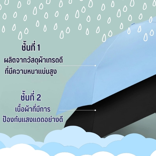 ร่มพับ ร่มสีมินิมอล กัน UV ไซส์พกพา กันยูวี ขนาดเล็ก รูปที่ 5
