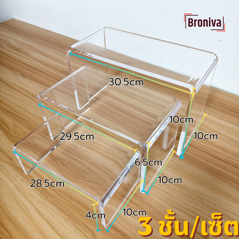 ชั้นวางของอะคริลิคบันได หนา3มิลชั้นวางโมเดล ขนาด S M L