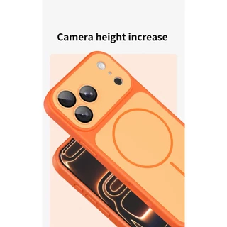 เกราะเปลือกแม่เหล็กกลายเป็น17 Pro Max หน้าต่างขนาดใหญ่พร้อมฟิล์มเลนส์เคสโทรศัพท์ฝ้าสําหรับ ไอโฟน 17 16 Pro Max 15 14 13