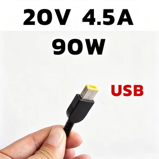 อะแดปเตอร์โน๊ตบุ๊ค เลอโนโว่ หัวUSB 90W 20V 4.5A อินเทอร์เฟซ USB พร้อมสายไฟ AC สายชาร์จโน๊ตบุ๊ค Lenovo Adapter Charger