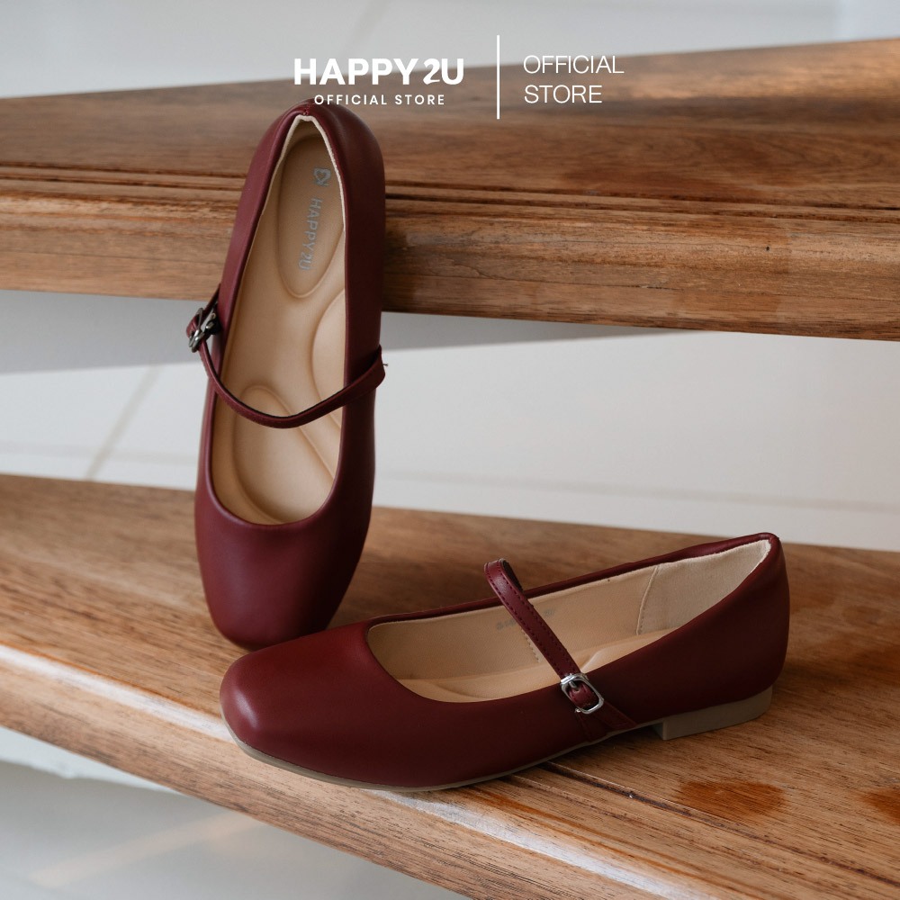 HAPPY2U Brie Ballerina Strap Flats  รองเท้าทรงบัลเล่ต์ รองเท้าแมรี่เจน marry jane
