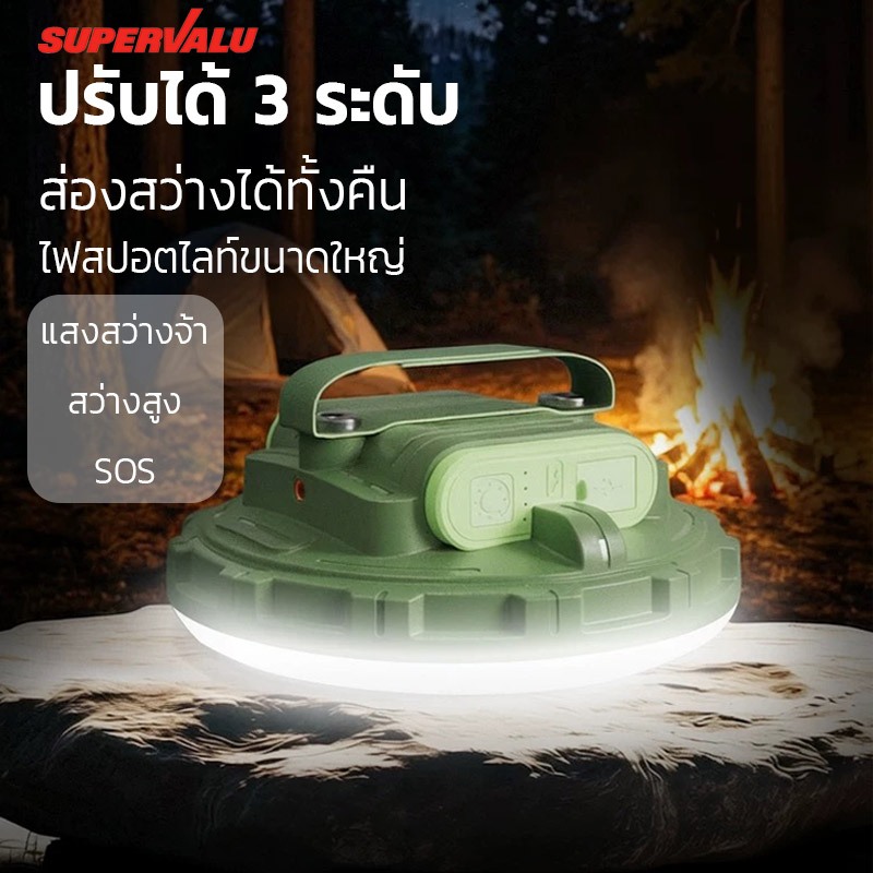 NEOBEE ไฟตั้งแคมป์พร้อมพาวเวอร์แบงค์ FA-3837 โคมไฟ ชาร์จไฟ USB Type C ไฟพกพา 3โหมด