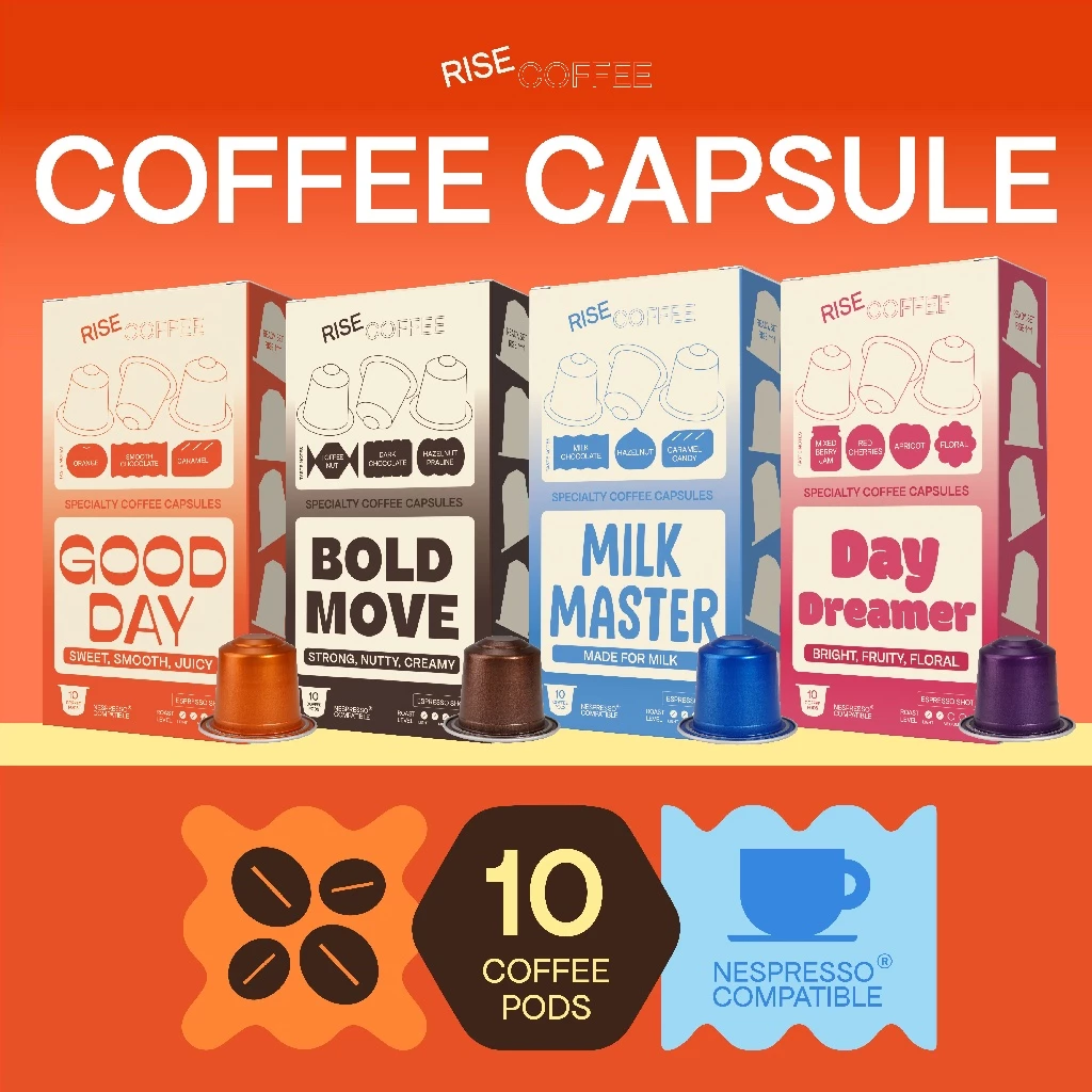 RISE COFFEE กาแฟแคปซูล Coffee Capsule สำหรับเครื่อง Nespresso
