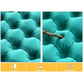 เบาะนอนเป่าลม มีหมอนในตัว ที่นอนลม 195×70×10ซม น้ำหนัก 900 กรัม สำหรับตั้งแคมป์กลางแจ้ง แผ่นรองนอนพกพา นุ่มสบาย พกพาง่าย