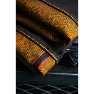 Pinion 21oz หมีทองBY Okayama Denim New หม Indigo X gold 21 oz ) Produced ผลิตออกมาเพียง250 ตัว indigo fade เฟดฟ้า