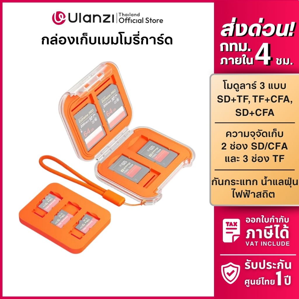 Ulanzi CC01 Mini Memory Card Case เคส กล่องเก็บการ์ดหน่วยความจำ ขนาดพกพา รองรับ SD,TF,CFA