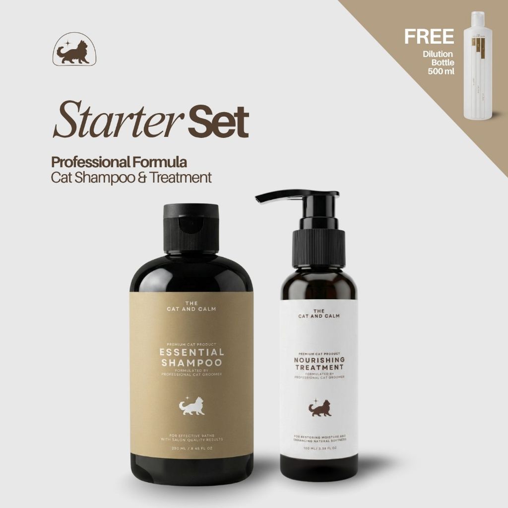 THE CAT AND CALM Starter Set | Cat Shampoo & Treatment Set | ชุดแชมพูและทรีตเมนต์สำหรับแมว