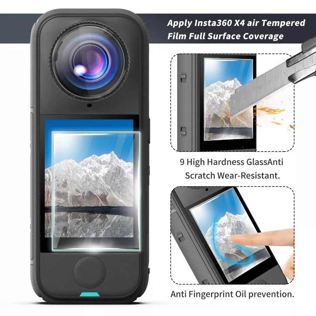อุปกรณ์เสริม Insta360 X4 Air ชุดกันกระแทก เคสซิลิโคน + กระเป๋าเก็บกล้อง + เลนส์การ์ด Lens Guard + ฟิล์มกระจก thumbnail 5