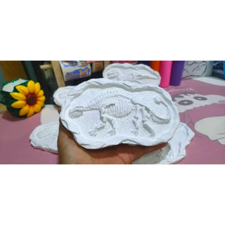 ถาดปูนปลาสเตอร์ไดโนเสาร์ฟอสซิล