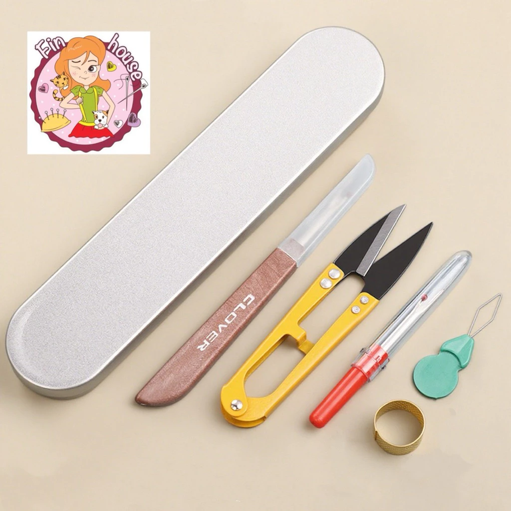 🧸ชุดอุปกรณ์เย็บปักถักร้อย ด้าย Remover เครื่องตัดเส้นด้ายกรรไกรและแหนบสําหรับ Crafting เย็บเย็บปักถักร้อย🧵