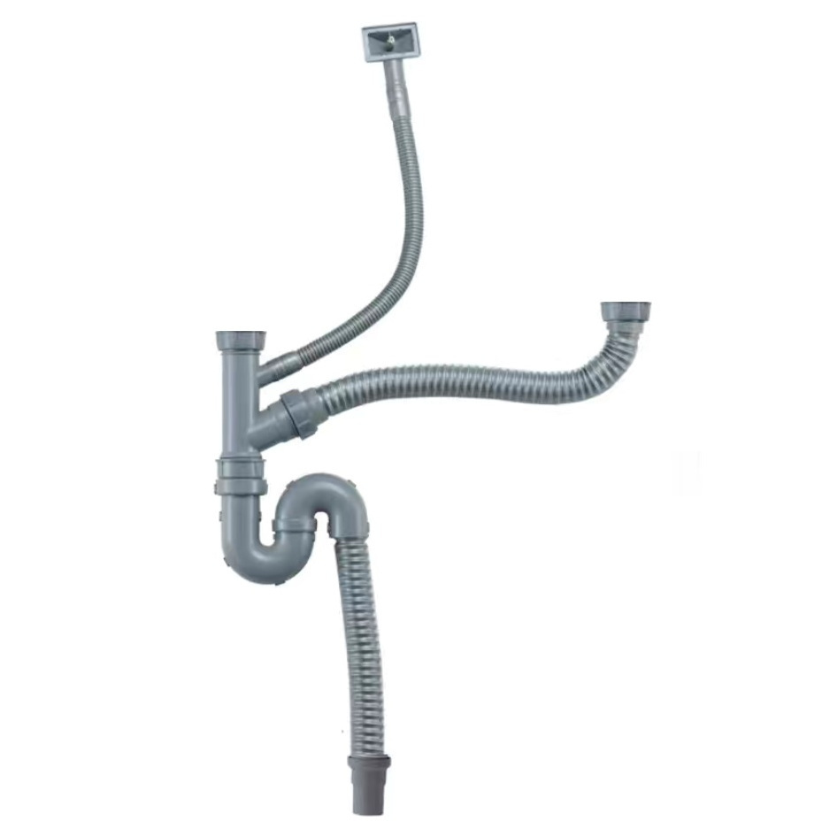 ชุดท่อย่นดักไขมันอ่างล้างจาน หลุมคู่ 1½” SBT-191