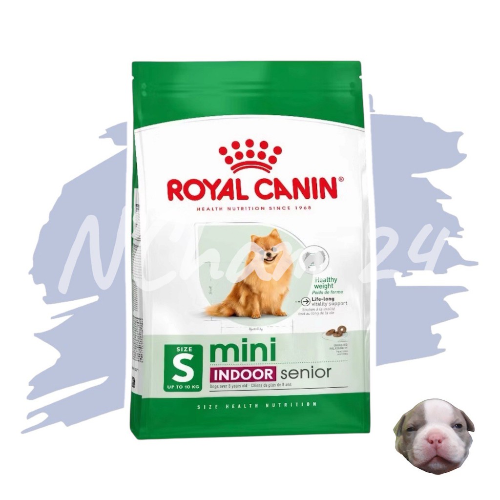 Royal Canin Mini Indoor Senior อาหารเม็ดสุนัขสูงวัยพันธุ์เล็ก เลี้ยงในบ้าน อายุ8ปีขึ้นไป ขนาด 1.5KG และ 3KG