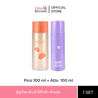 VIKKASKINCARE ATTO LOTION + PICO LOTION 100 ML+ น้ำตบหน้าใส ปรับสมดุลผิว ผิวหน้ากระจ่างใส