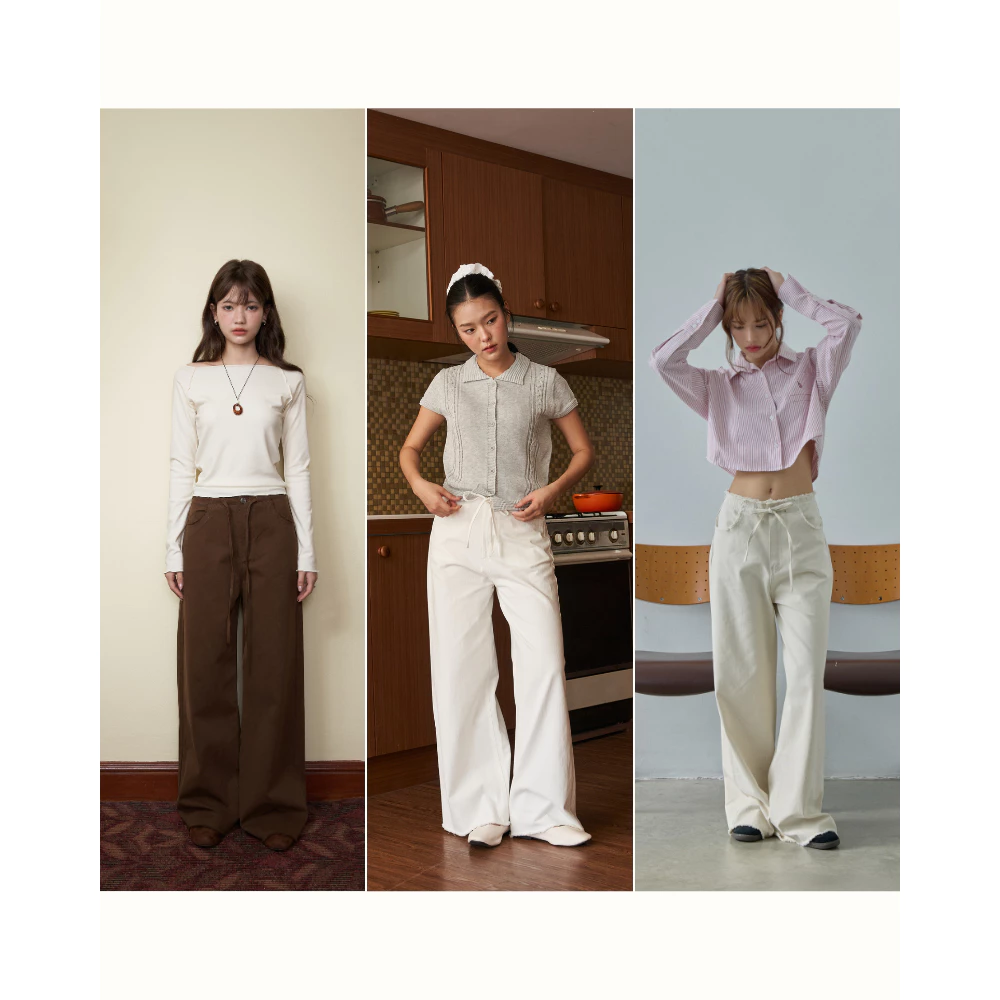 Spring wide leg pants กางเกงขายาว