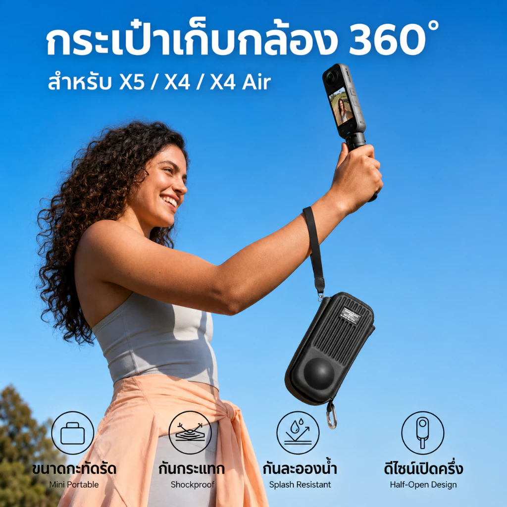 Telesin Insta360 X5 / X4 / X4 Air DisAdv Storage Case กระเป๋าเก็บตัวกล้อง thumbnail 3