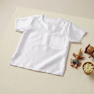 เสื้อไทยเด็กชาย,เสื้อไทยคอกลมผ่าไหล่ ราคาถูกพร้อมส่ง(เสื้ออย่างเดียว)