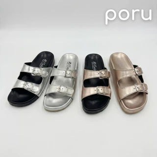 [ส่งฟรี]PORU รองเท้าแตะผู้หญิงแฟชั่นสไตล์เกาหลี โฮโลแกรม พื้นนุ่มพิเศษ ปรับสายได้ ไซส์ 36-40