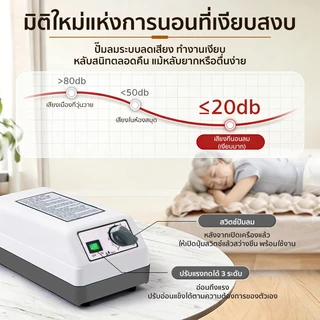 ที่นอนลม แบบ รังผึ้ง ที่นอนลมป้องกันแผลกดทับ เสียงเบา โหมดหลับ ที่นอนลมผู้ป่วย (พร้อมปั๊มลม) เกรดการแพทย์ ดูแลแบบมือ