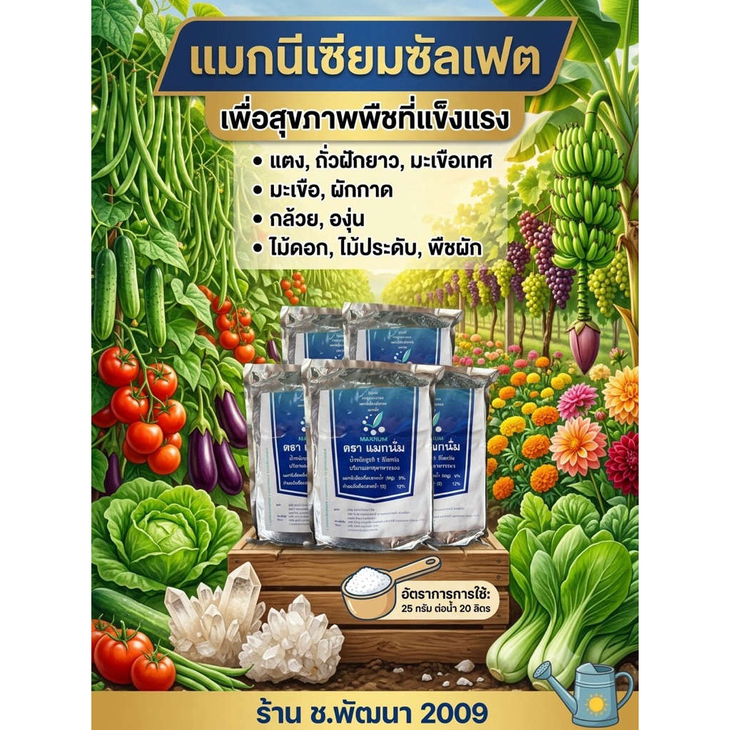 ธาตุอาหารแมกนีเซียมซัลเฟตแมกนัม 1กก.