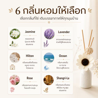 ก้านไม้หอม ก้านไม้หอมปรับอากาศ Reed Diffuser 30ml พร้อมขวดเซรามิก+ดอกไม้ตกแต่ง หอมนาน 30 วัน