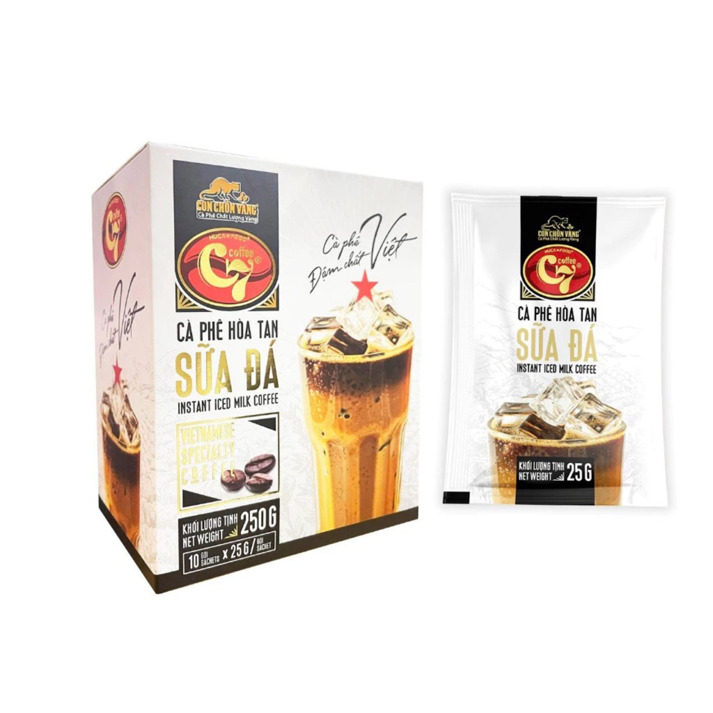 [คุ้มสุด]กาแฟนมเย็น 3in1 C7 กาแฟเวียดนามของแท้ 100% (25กรัม*10ซอง)