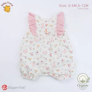 Elegant Kids ชุดลูกสาว 0-12 เดือน รอมเปอร์แขนกุดระบาย Organic Floral Collection | Baby trend
