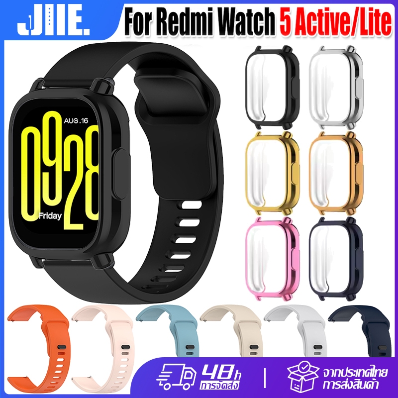 【เคส+สาย】สำหรับ Redmi Watch5 Active/5Lite สายซิลิโคน+TPU ชุบเปลือก🔥Xiaomi Redmi Watch5 Active/5Lite สาย+เคสกันกระแทก