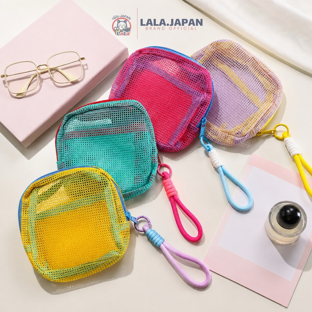 สินค้าพร้อมส่ง กระเป๋าเครื่องสำอาง สีสดใส น้ำหนักเบา พกพาสะดวก ขนาด 16 x 16 x 4 ซม.