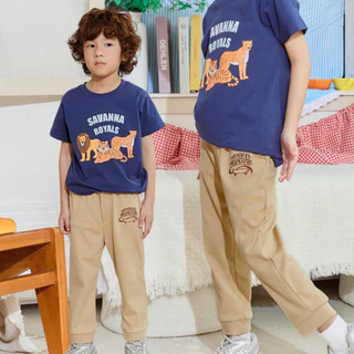 e'clat กางเกงเด็ก เสื้อผ้าเด็ก กางเกงขายาว เอวยางยืด ปลายขาจั๊ม ผ้าCotton ยืด เนื้อนิ่ม 9186-9187