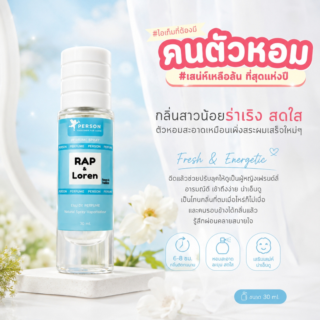 Rap : ราฟ ขนาด 30 มล. Person Fragrant น้ำหอมสเปรย์ คนตัวหอม