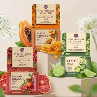 สบู่มะละกอน้ำผึ้ง / สบู่มะนาว / สบู่ส้มเลือด NPC New Princess Cosmetic Soap.ขนาด 60 กรัม
