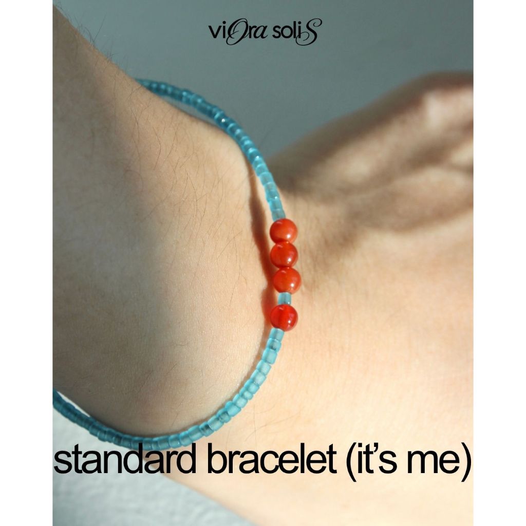 viOra soliS standard bracelet (it’s me) กำไลหิน วัสดุ Stainless Steel ลูกปัด หินมงคล ขนาด 20 cm ปรับได้ มีกล่องใส่ by