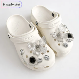 happy step Gร้านไทยจำหน่ายเป็นเช็ต *เฉพาะตัวติดรองเท้า,มาพร้อมกับความสดใส,แฟชั่น,แต่งรองเท้า,พร้อมส่งจากไทย,มาแรง