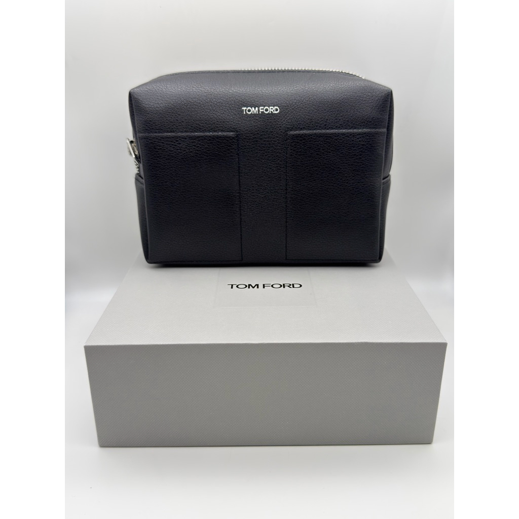 Cosmetic Bag TF หนังเทียม สีดำ/สีน้ำตาล ขนาด 6.5x5.5x1.5นิ้ว